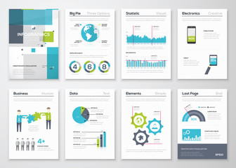 Set of infographic brochure elements and business graphics