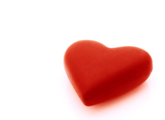 3d red valentine over white