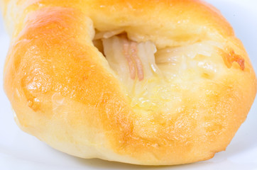 close up of coconut bread