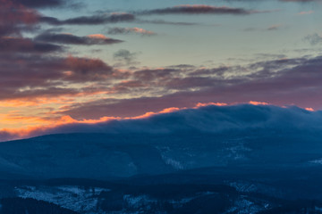 winterlicher Sonnenuntergang am Brocken