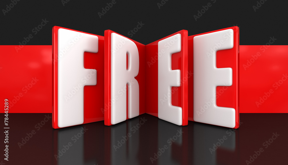 Poster label with free (clipping path included)