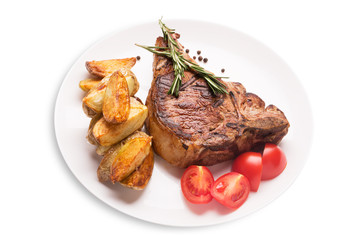 Grilled meat with vegetables and rosemary