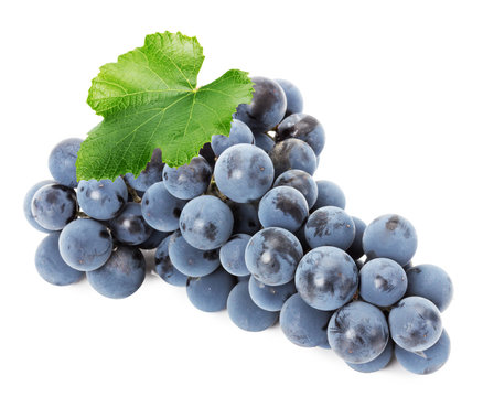 Ripe grapes isolated on the white background