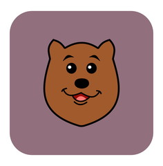bear icon on violet background