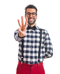 Naklejka premium Posh boy counting three