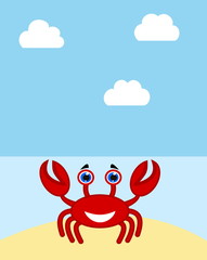 a crab on a paradise beach