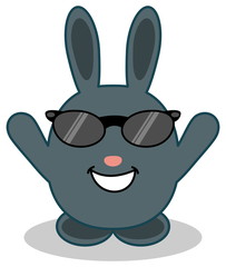 a cute blue bunny with sunglasses