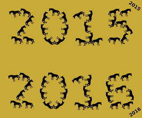 the year 2015 and 2016 version horses