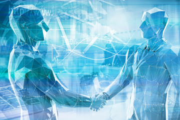 abstract business people shaking hands