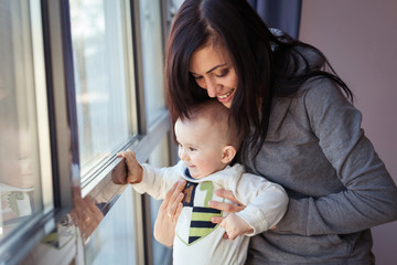 Mother with baby boy