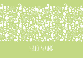 Fototapeta premium Hello spring, Easter banner, vector