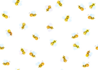 Vector seamless cute pattern of  bees.