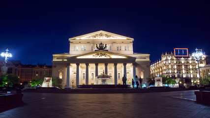 Fototapeta na wymiar Bolshoi Theatre in Moscow, Russia (night view)