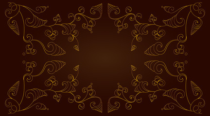 Gold frame on dark background