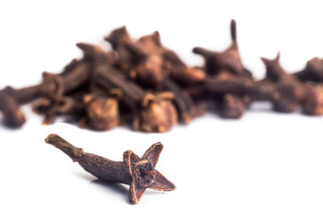 Close up and selective focus on dried Cloves