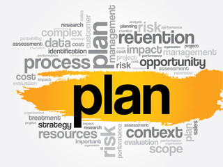 PLAN word cloud, business concept