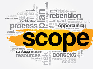 SCOPE word cloud, business concept