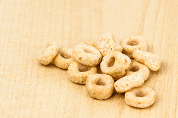 Close up on generic ring shaped cereal