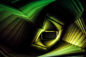 Yellow and Green Abstract Light Painting