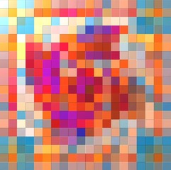 Groovy colorful relief mosaic background