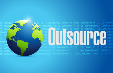 outsource globe sign illustration design