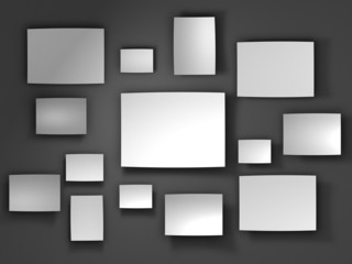 gray Paper stickers. 3D render