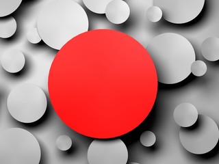 gray Paper circle banner with drop shadows.