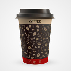 Close up of blank paper coffee cup