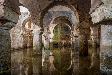 interior view of the Arab cistern Caceres Spain