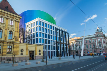 Music academy building in Zagreb, Croatia