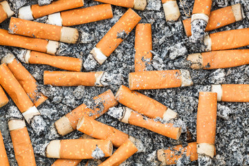 background from cigarette butts and ash