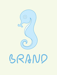 Little seahorse logo, art vector design