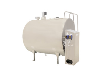 Steel barrel for raw milk  isolated under the white background