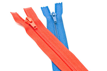 two different colors zipper on white