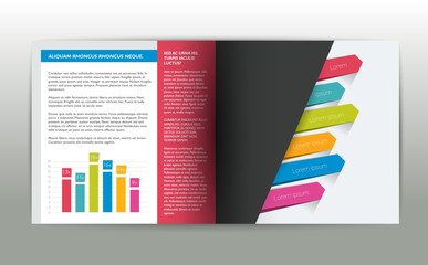 Booklet page. Magazine layout for infographics. Web template.