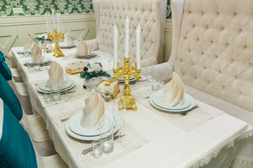 Beautifully organized event - served banquet table