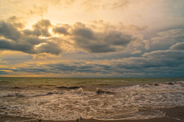 dégradé de couleurs entre ciel et mer
