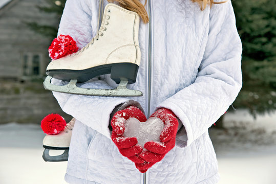 Girl With Ice Heart And Ice Skates