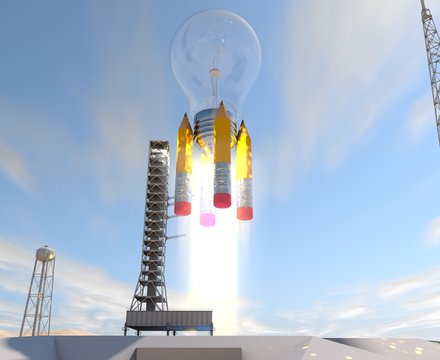 Light Bulb Shaped Rocket Launching