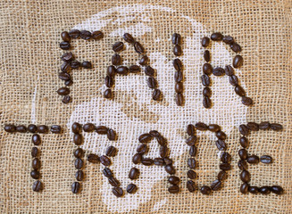 Fair Trade Logo auf einem Jutesack
