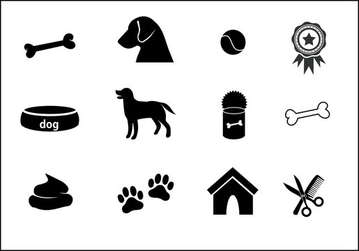 Dog icon set vector