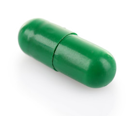 Medicine capsule isolated on white