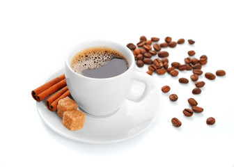 Cup of coffee isolated on white