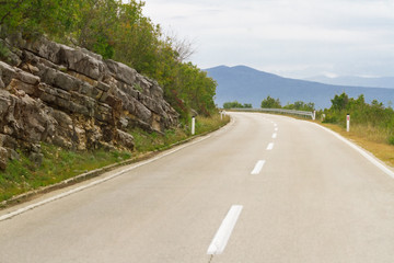 Empty mountain road