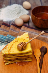 Fototapeta na wymiar Russian pancakes on Shrove Tuesday
