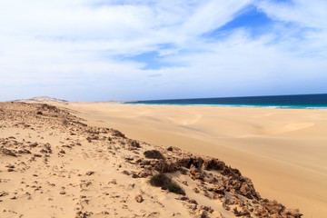 Landscape with beach, the sea and the clouds in the blue sky, Bo