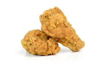 Fried chicken on white background