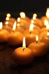 Burning candles close-up