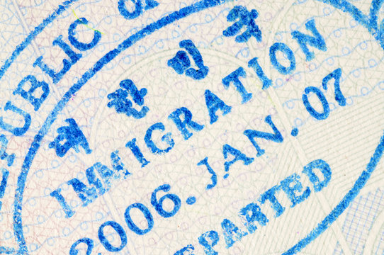 Korean passport immigration stamp