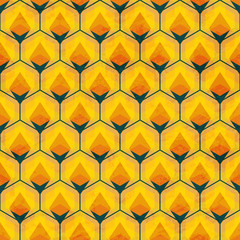honey mosaic seamless pattern